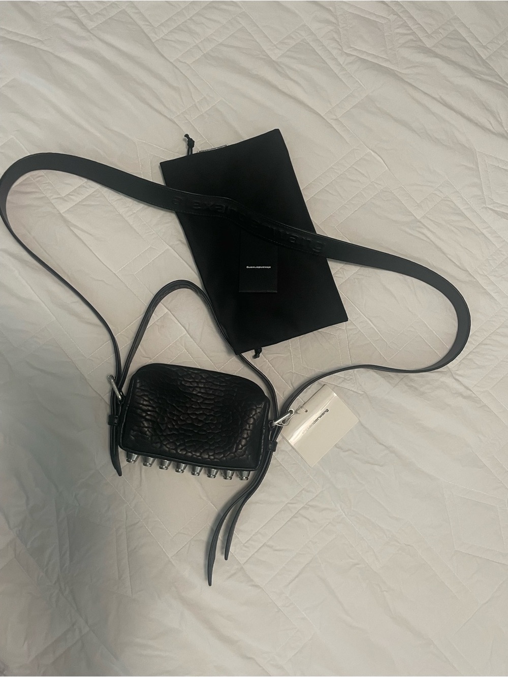 Alexander Wang Black Pebbled Leather Mini Studded Crossbody - Picture 2 of 3